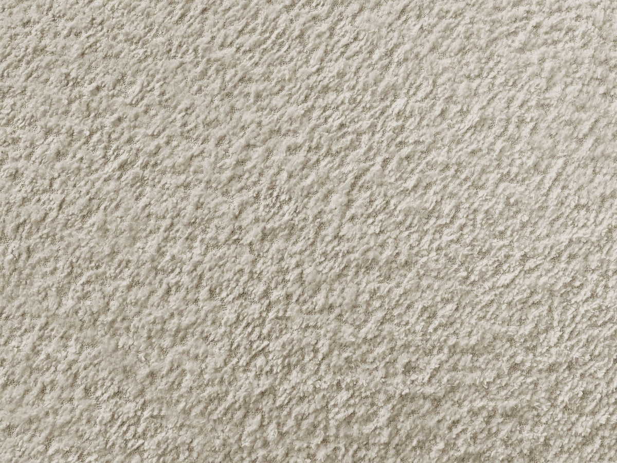 Rett sovesofa 3-seter FUJI i bouclé-stoff med puff