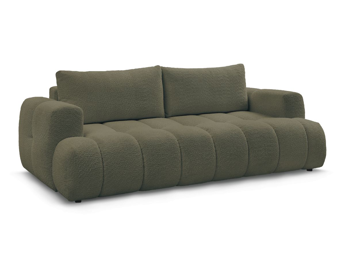 Rett sovesofa 3-seter FUJI i bouclé-stoff