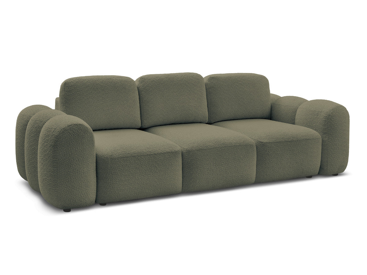 Rett sovesofa med oppbevaring 3-seter MONTAIGNE i bouclé-stoff