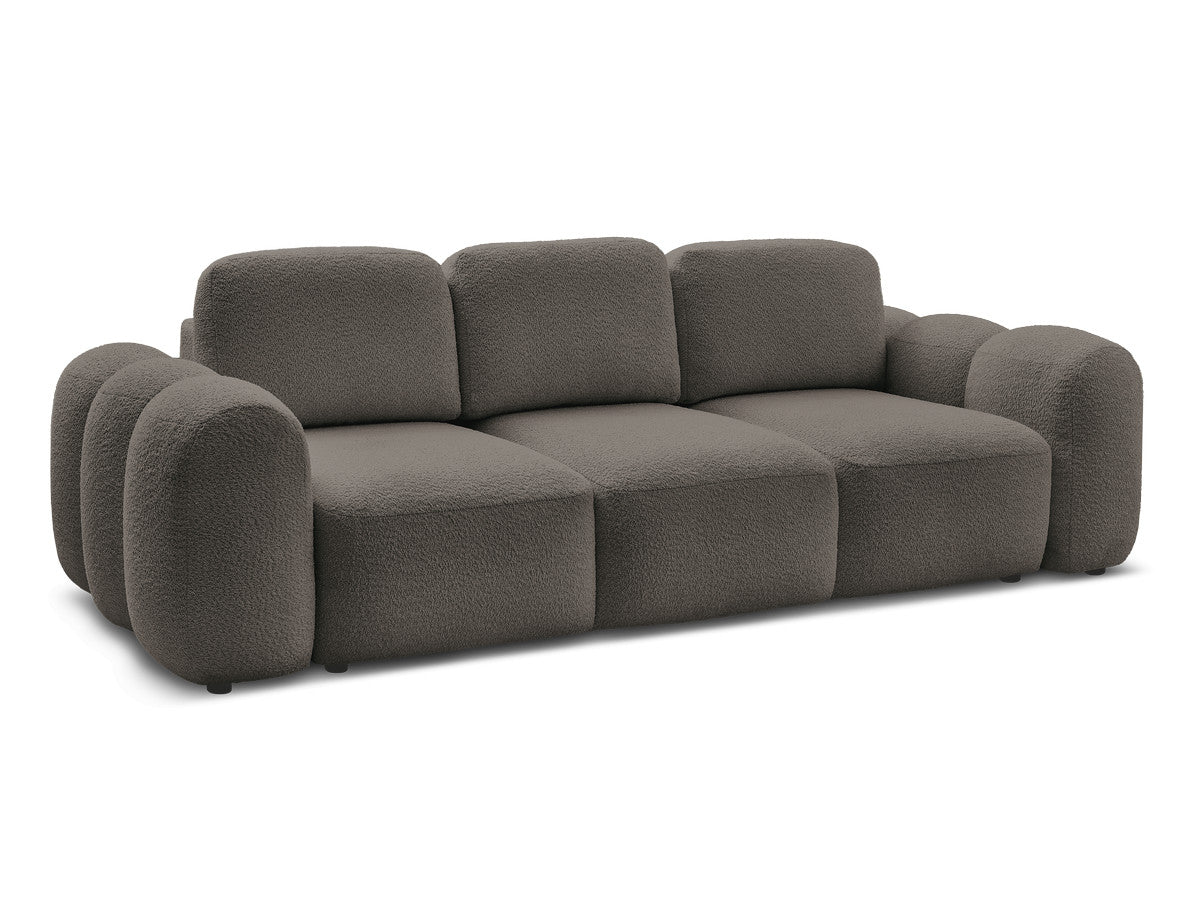 Rett sovesofa med oppbevaring 3-seter MONTAIGNE i bouclé-stoff