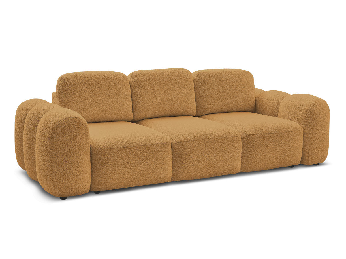 Rett sovesofa med oppbevaring 3-seter MONTAIGNE i bouclé-stoff