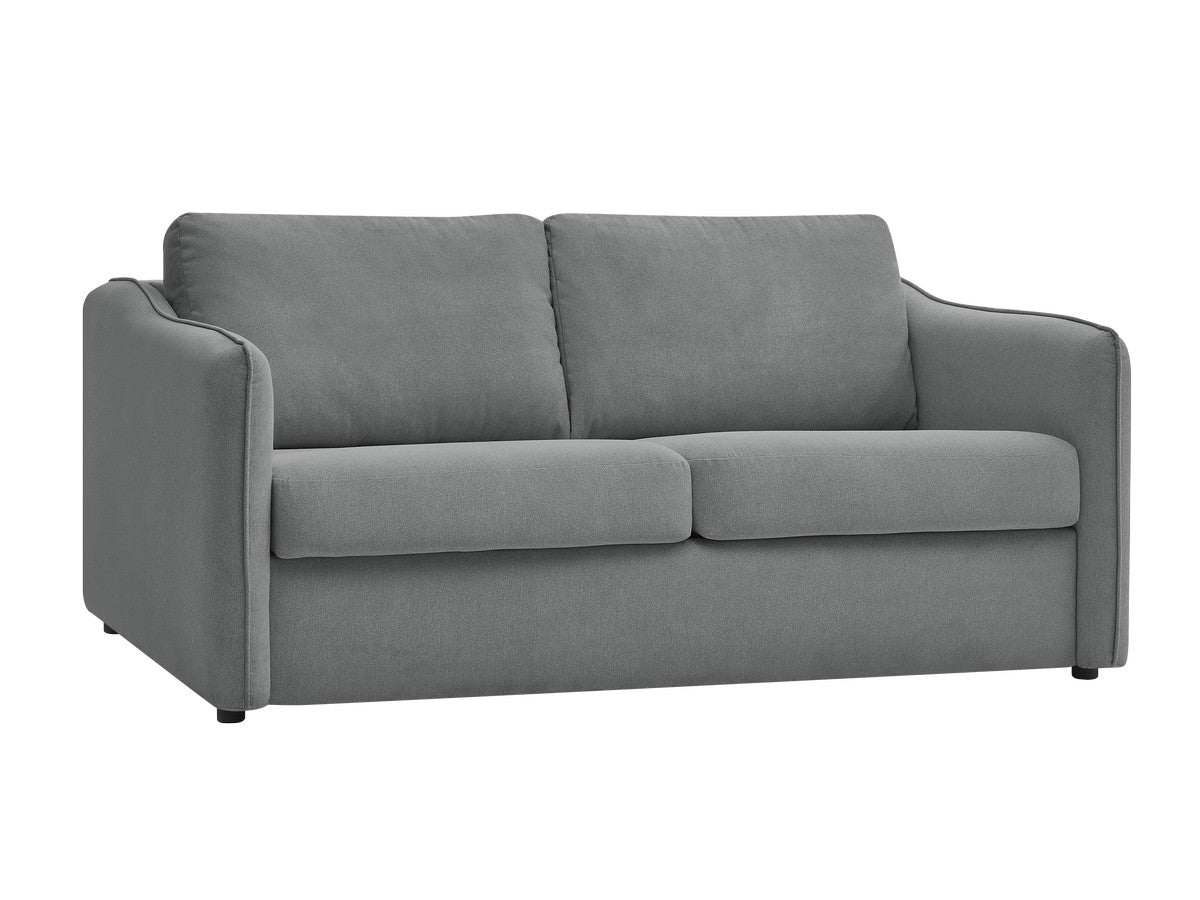 Rett sovesofa LENNY med hurtigåpning 2 folder i glatt stoff