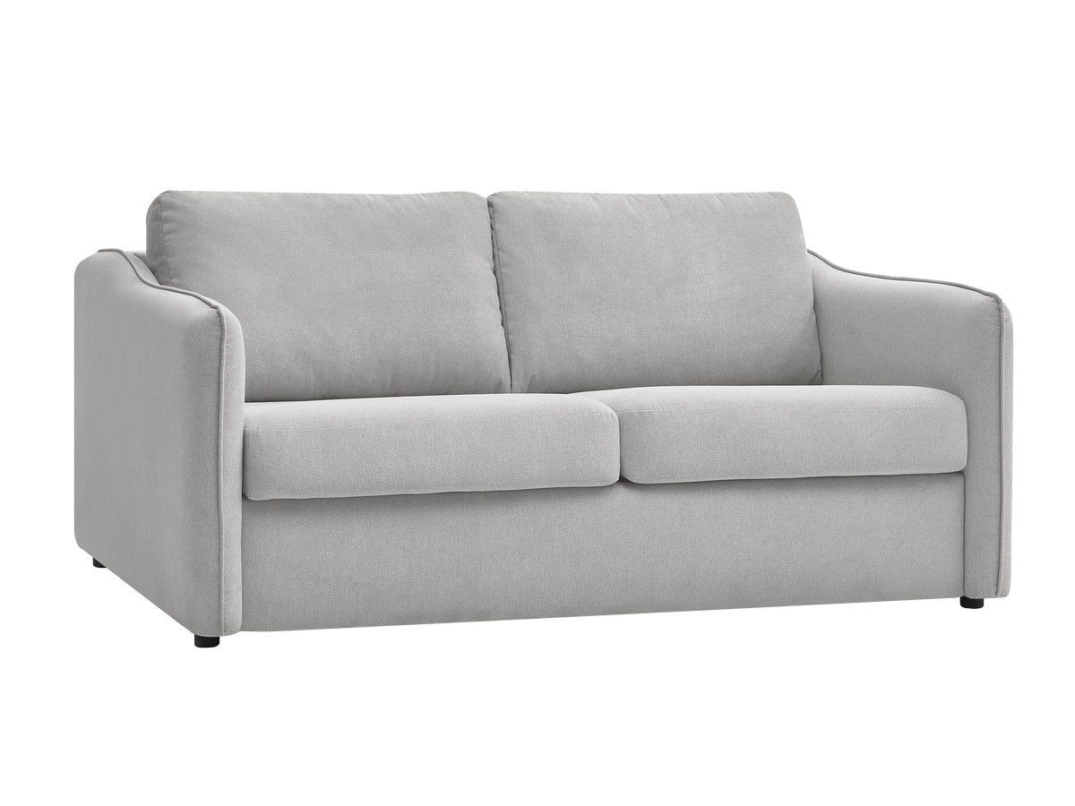 Rett sovesofa LENNY med hurtigåpning 2 folder i glatt stoff