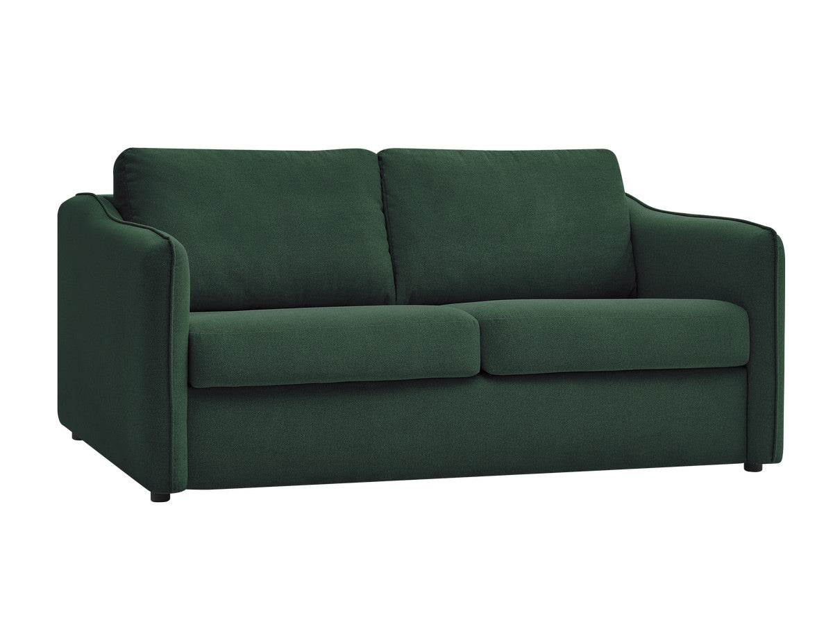 Rett sovesofa LENNY med hurtigåpning 2 folder i glatt stoff
