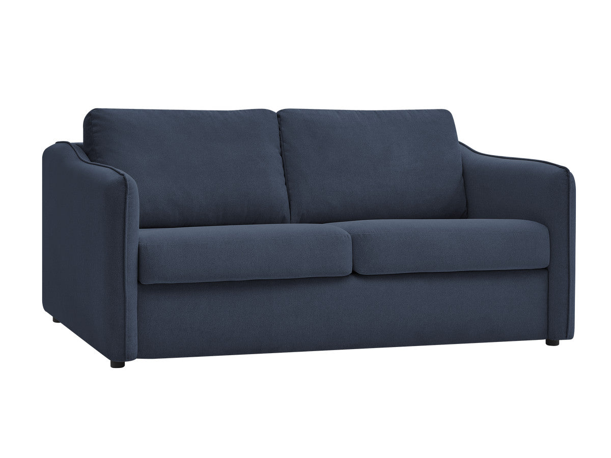 Rett sovesofa LENNY med hurtigåpning 2 folder i glatt stoff