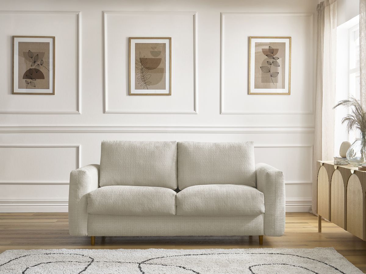 Rett sovesofa NYHET COCOONE med hurtigåpning i teksturert stoff