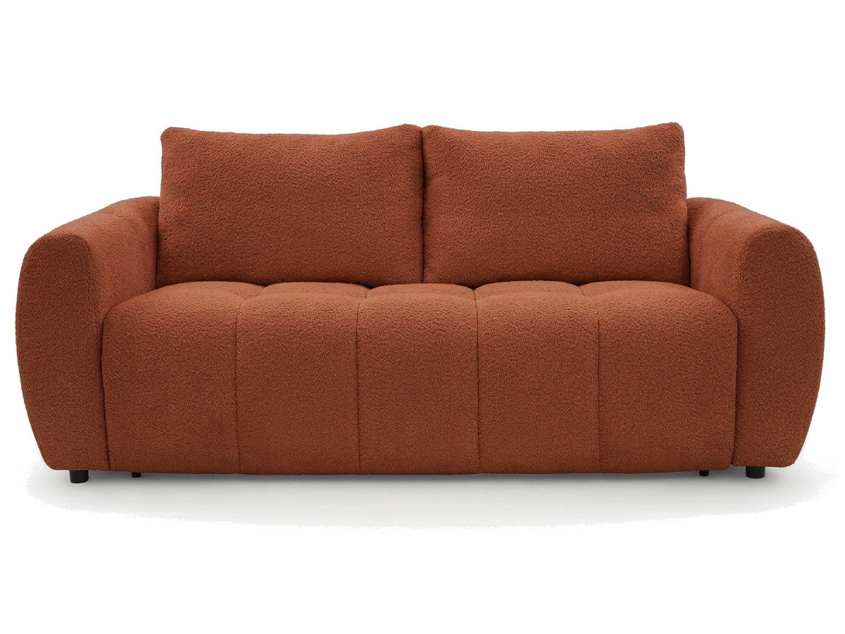 Rett sovesofa med hurtigåpning 3-seter FUJI i bouclé-stoff
