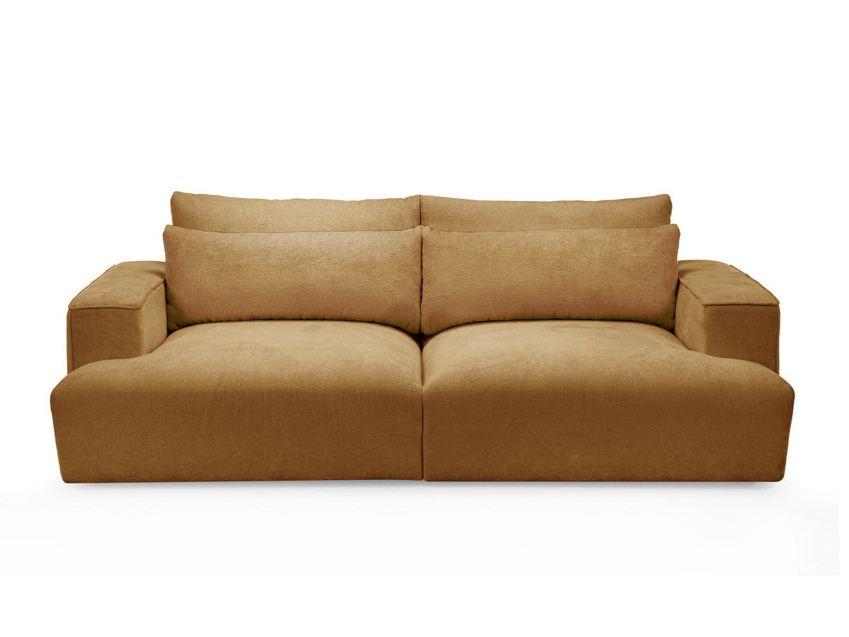 Rett sofa 3-seter dyp sits TWINY i glatt stoff