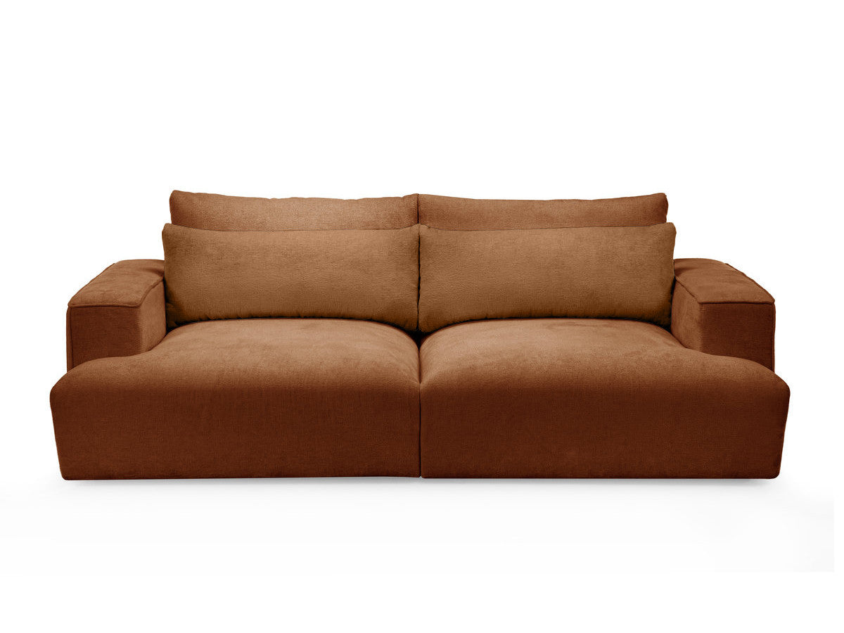 Rett sofa 3-seter dyp sits TWINY i glatt stoff
