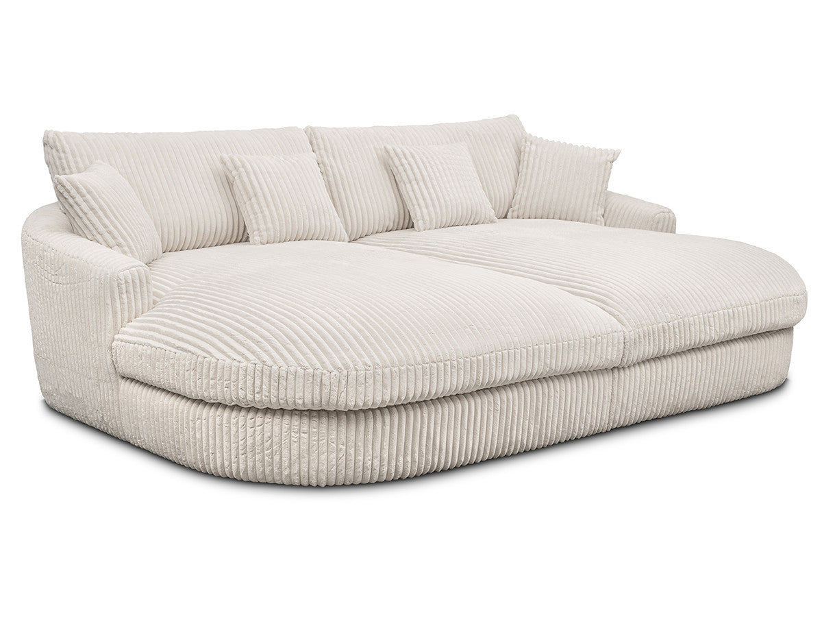 Rett sofa 3-seter BELEM dyp sits i myk grovkord