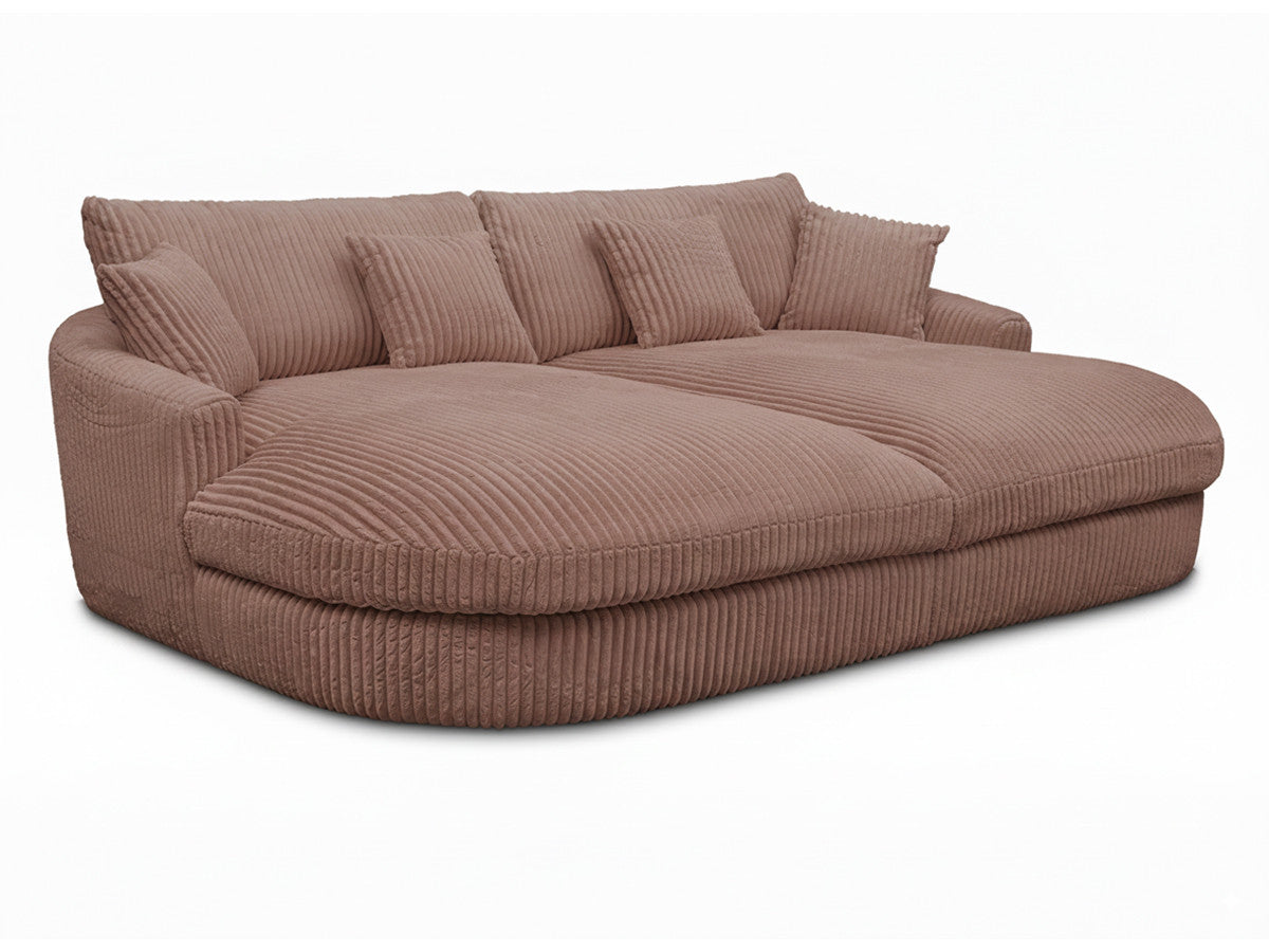 Rett sofa 3-seter BELEM dyp sits i myk grovkord
