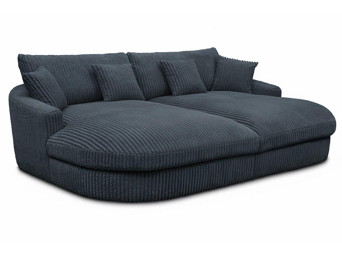 Rett sofa 3-seter BELEM dyp sits i myk grovkord