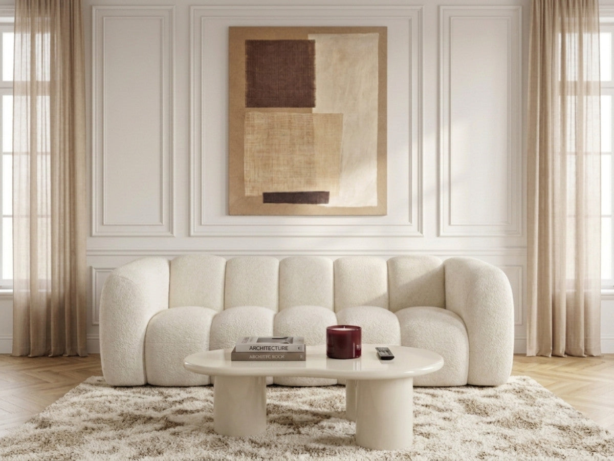 Rett sofa 3-seter CURVY i chenille