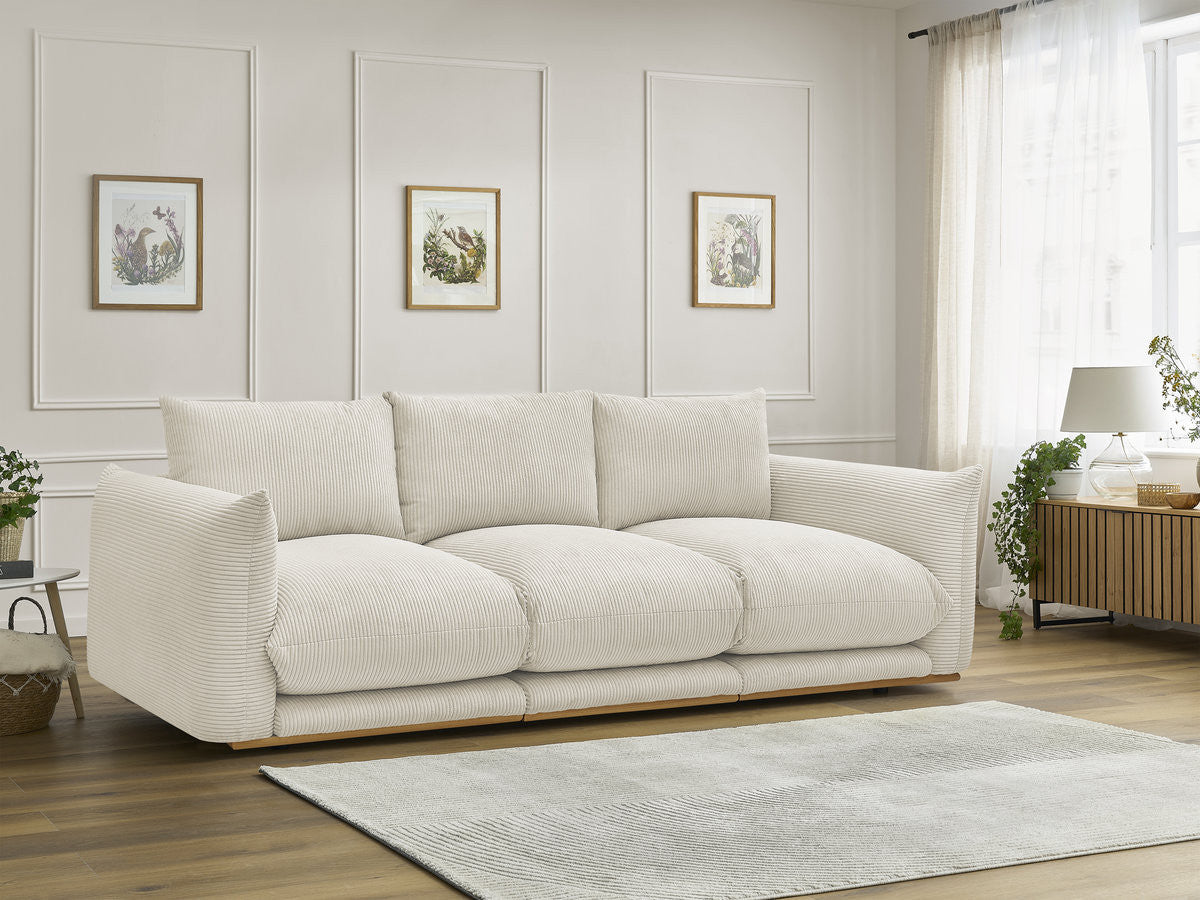 Rett sofa 3-seter ERNEST i kordfløyel