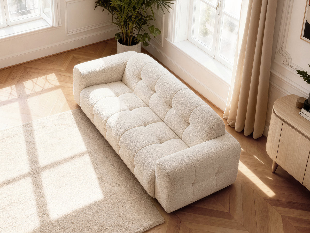 Rett sofa 3-seter LAURA i melert stoff