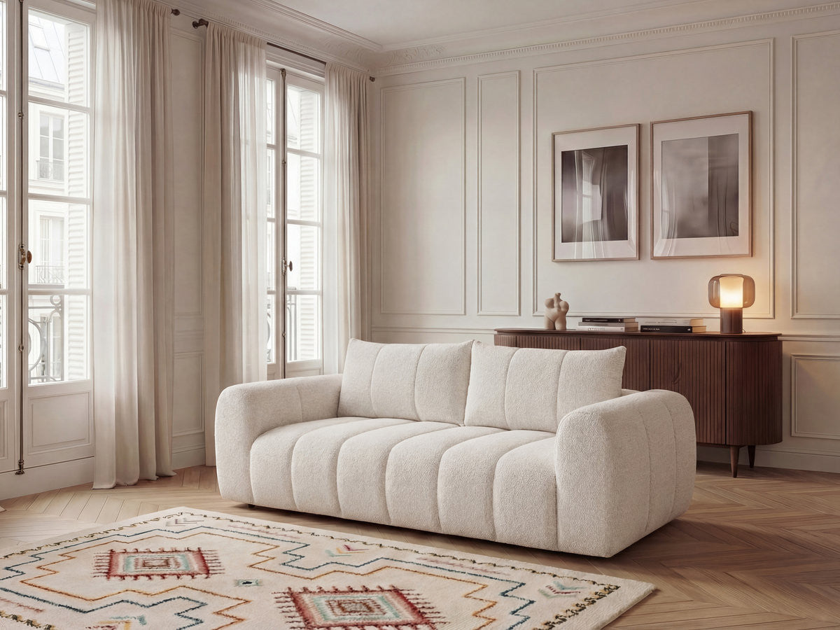 Rett sofa 3-seter NESTY i melert stoff