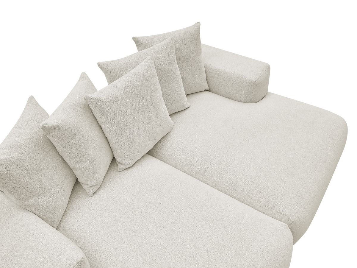 Rett sofa 4-seter VOLTAIRE dyp sits i melert stoff