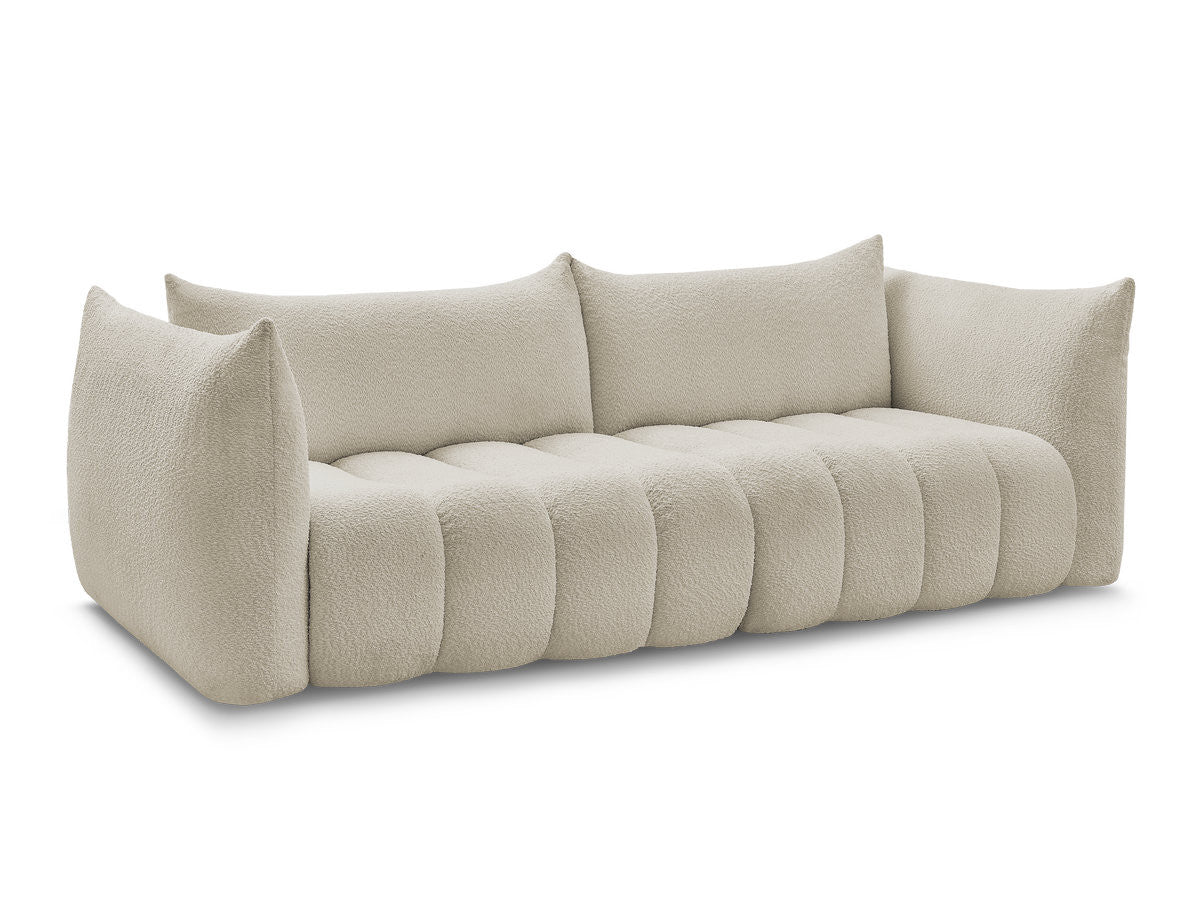 Rett sofa 4-seter AZRA i bouclé-stoff
