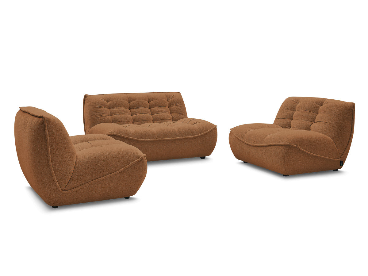Rett sofa modulær SERENA med 2 sittemoduler 1-seter og 1 sittemodul 2-seter i melert stoff