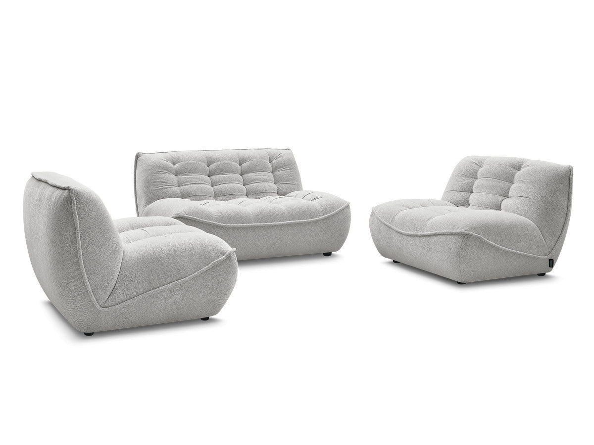 Rett sofa modulær SERENA med 2 sittemoduler 1-seter og 1 sittemodul 2-seter i melert stoff