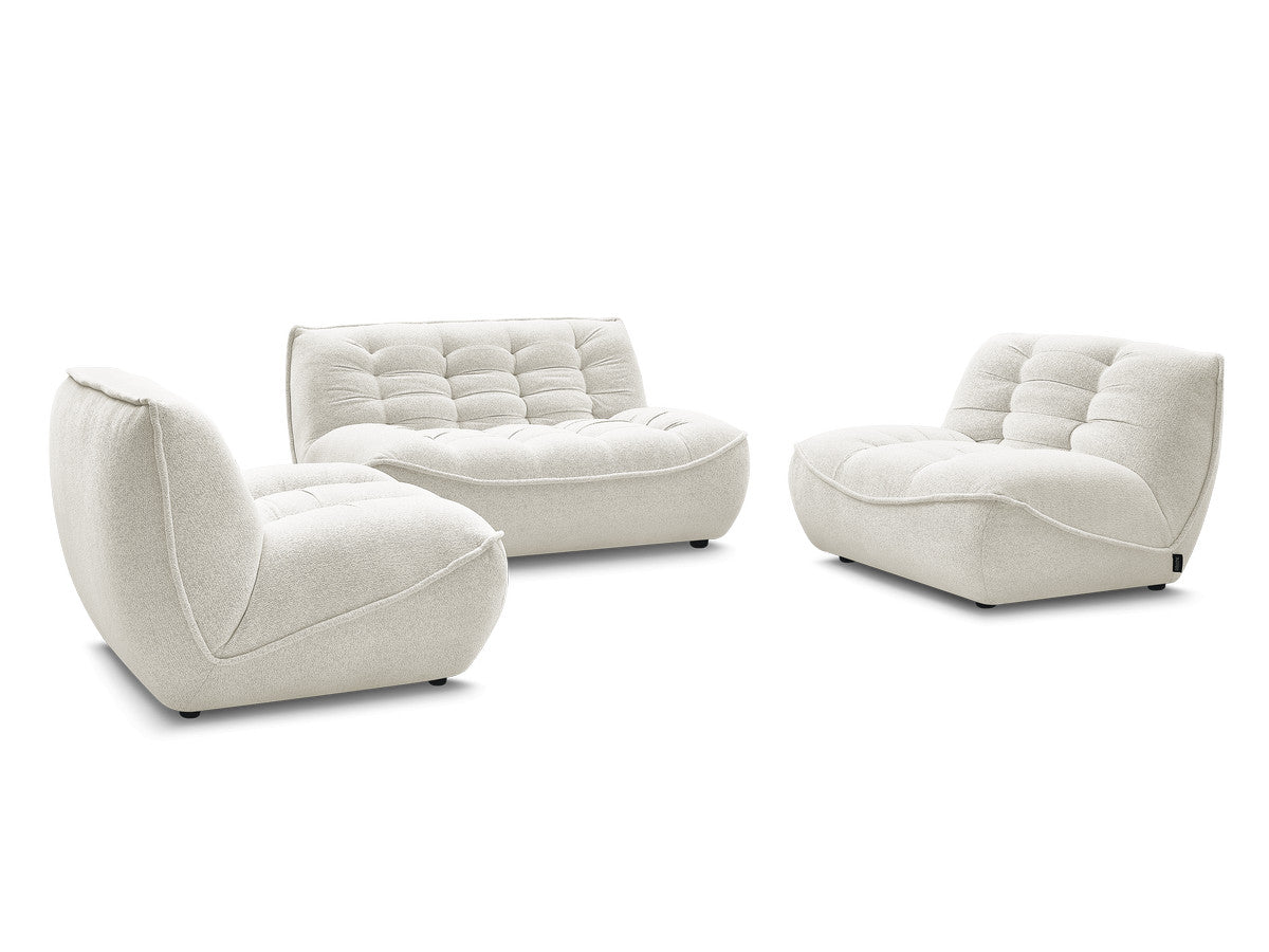 Rett sofa modulær SERENA med 2 sittemoduler 1-seter og 1 sittemodul 2-seter i melert stoff