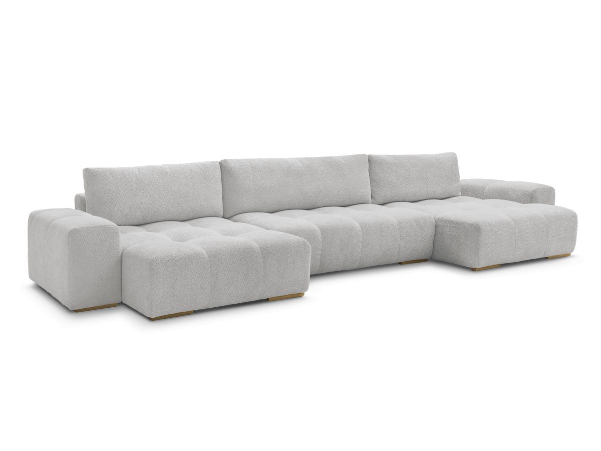 U-sovesofa med oppbevaring ANAKIN i bouclé-stoff