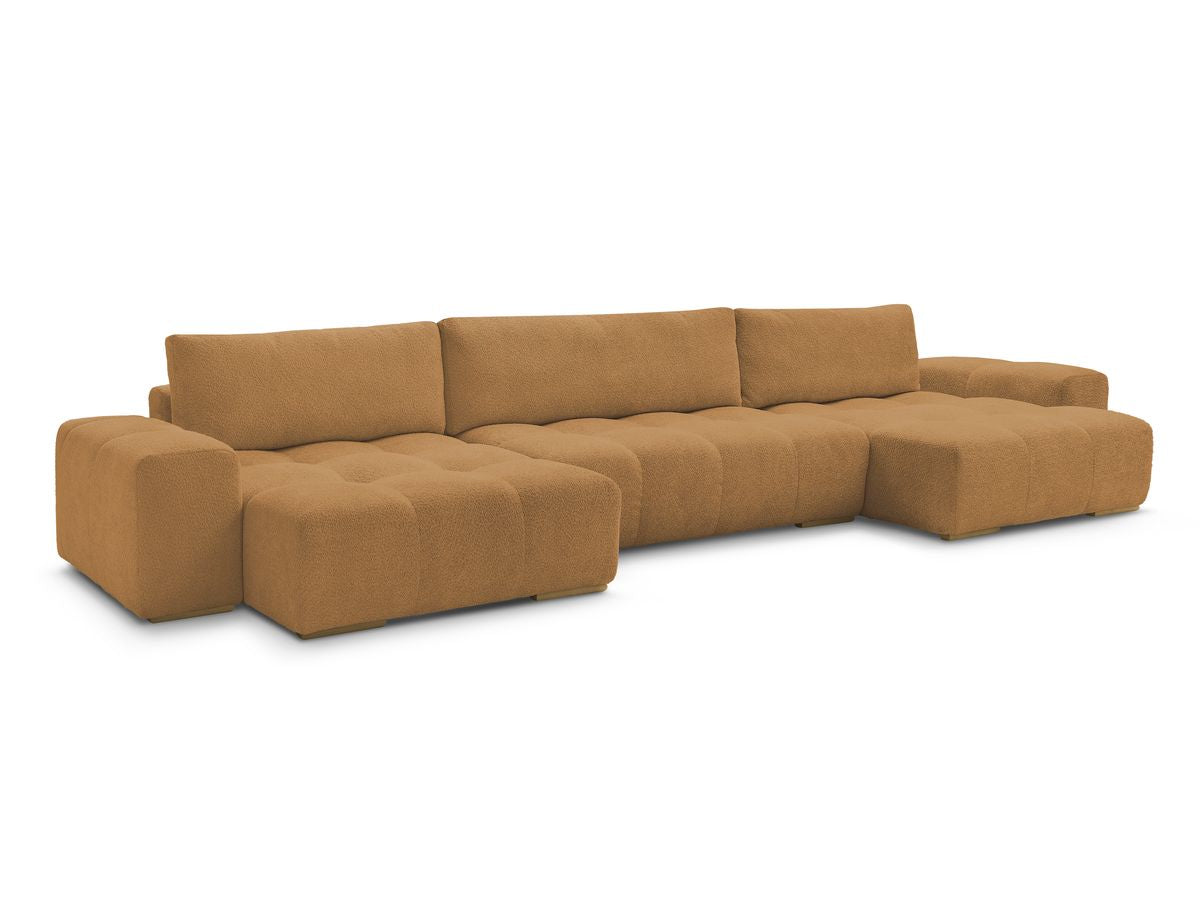 U-sovesofa med oppbevaring ANAKIN i bouclé-stoff