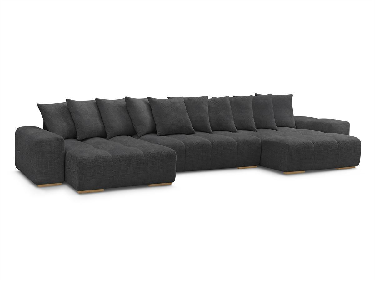 U-sovesofa med oppbevaring ANAKIN i teksturert stoff