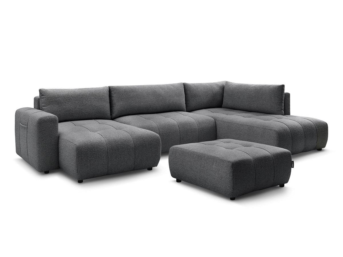 U-sovesofa med oppbevaring ARSENE og puff
