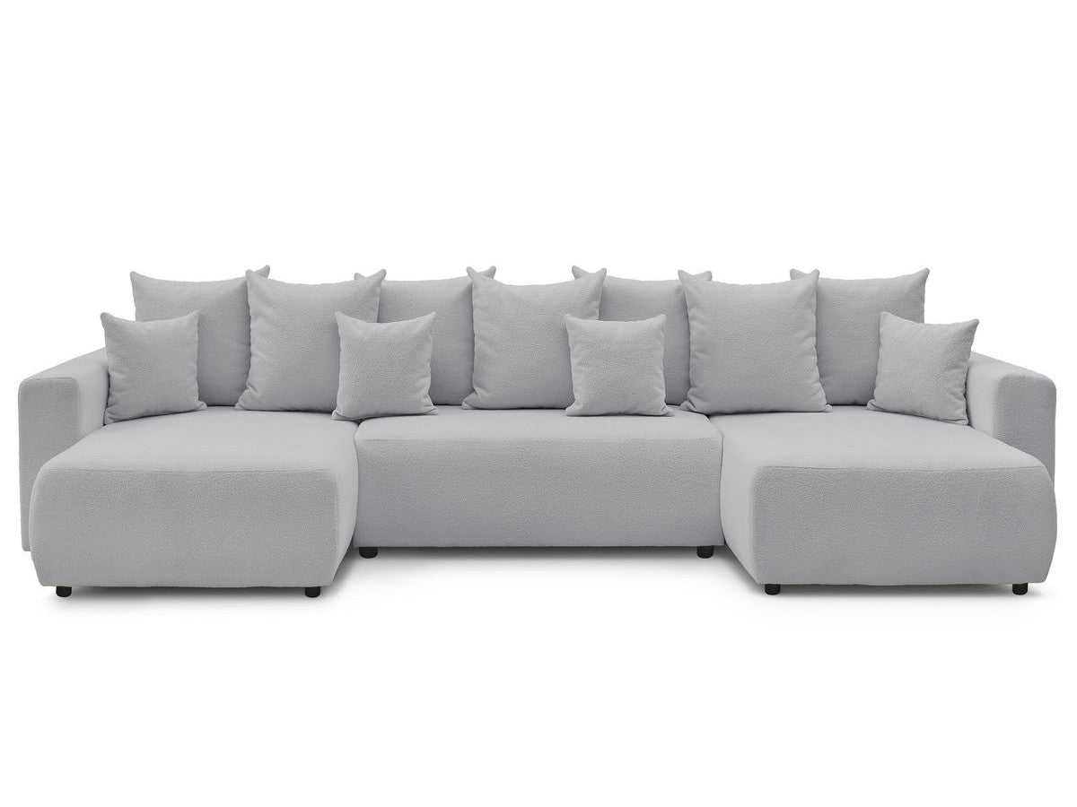 U-sovesofa med oppbevaring ENVY i bouclé-stoff