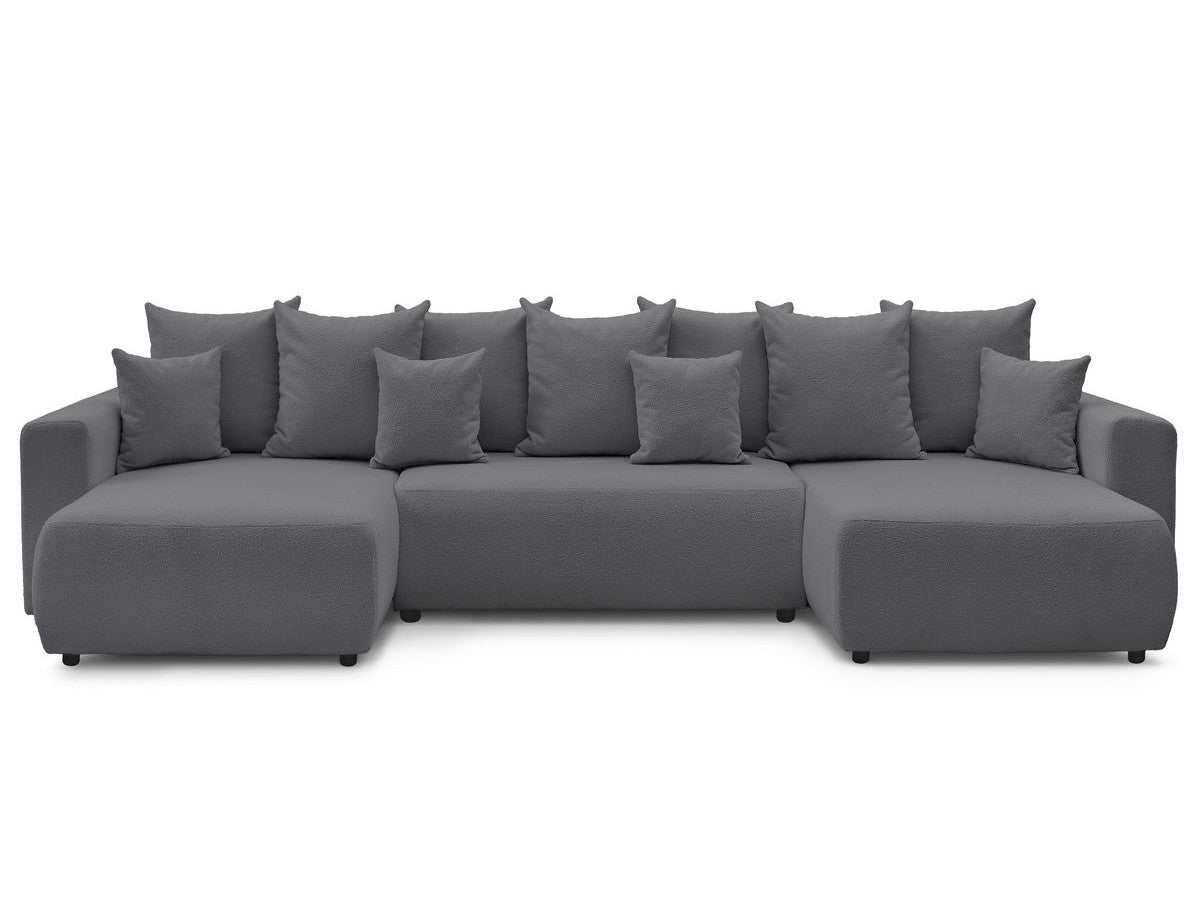 U-sovesofa med oppbevaring ENVY i bouclé-stoff