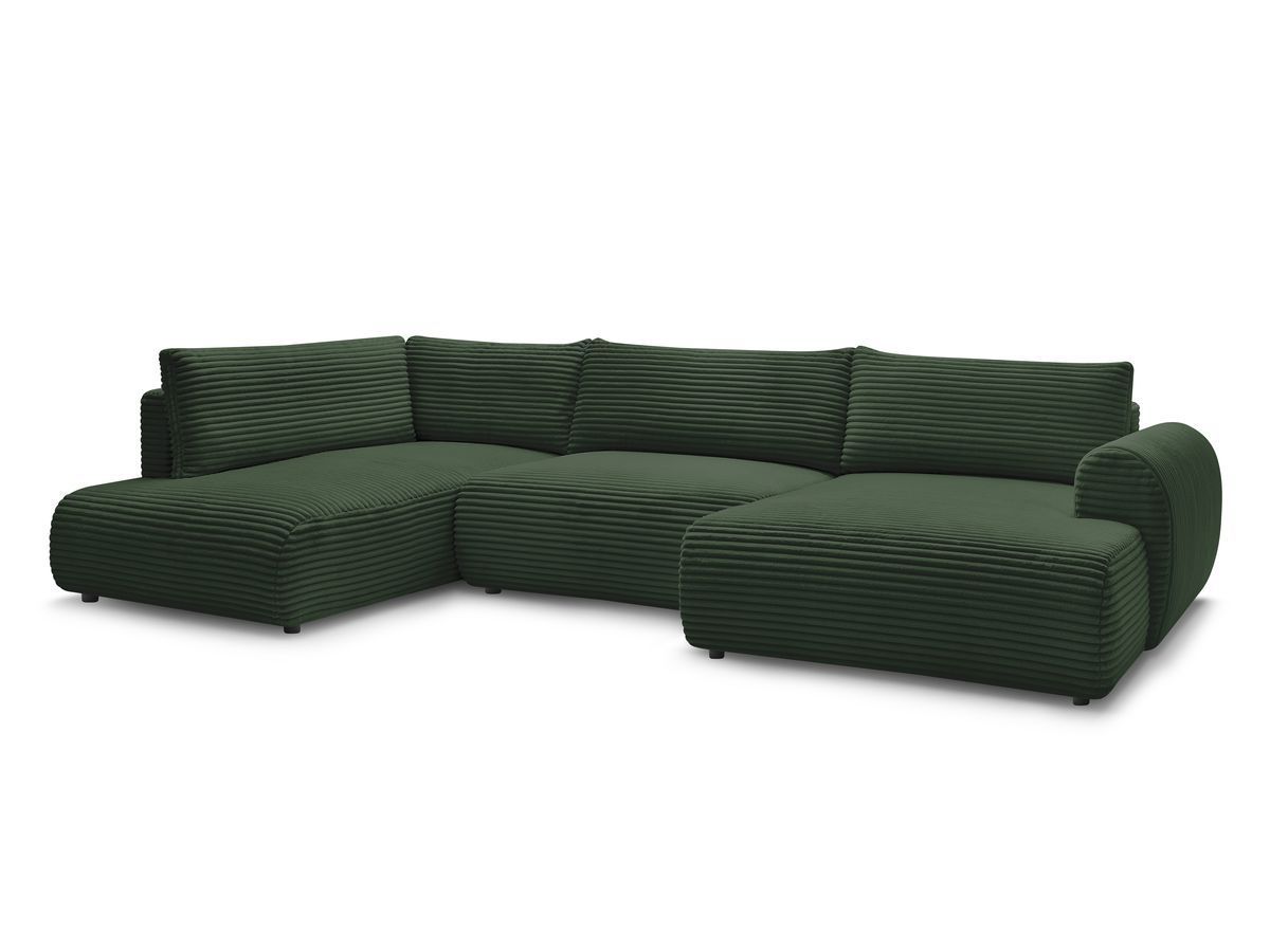 U-sovesofa med oppbevaring LUCIEN i myk grovkord