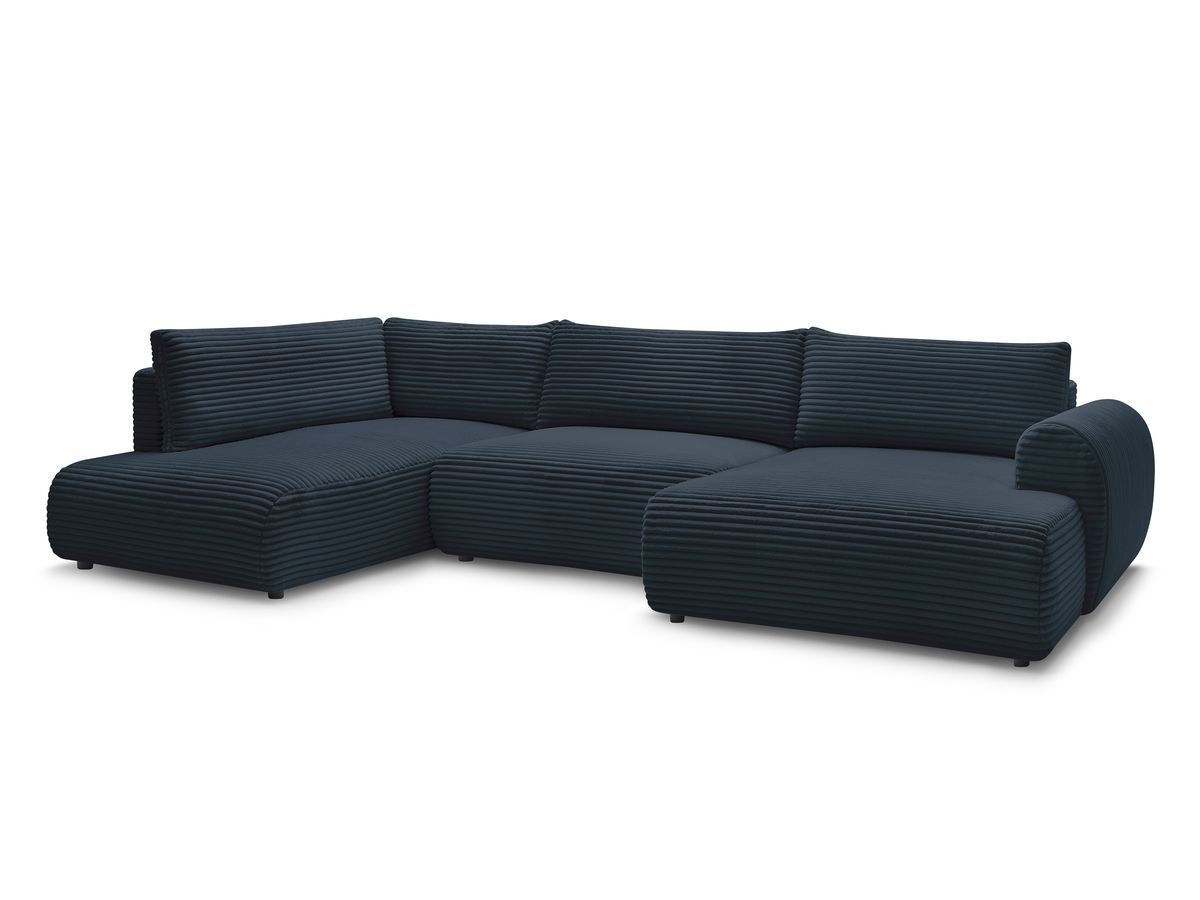 U-sovesofa med oppbevaring LUCIEN i myk grovkord
