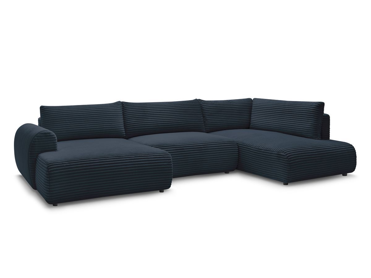 U-sovesofa med oppbevaring LUCIEN i myk grovkord