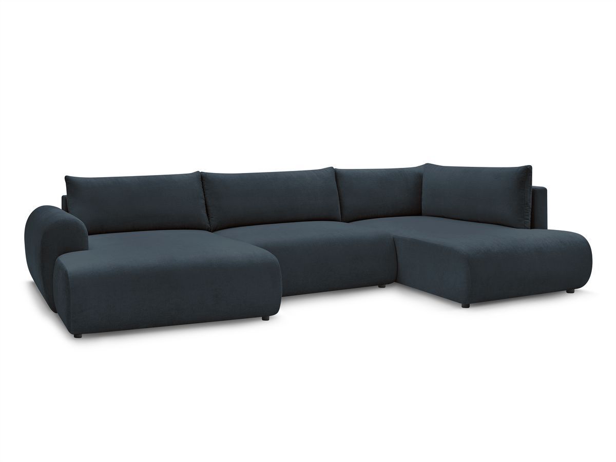 U-sovesofa med oppbevaring LUCIEN i glatt stoff