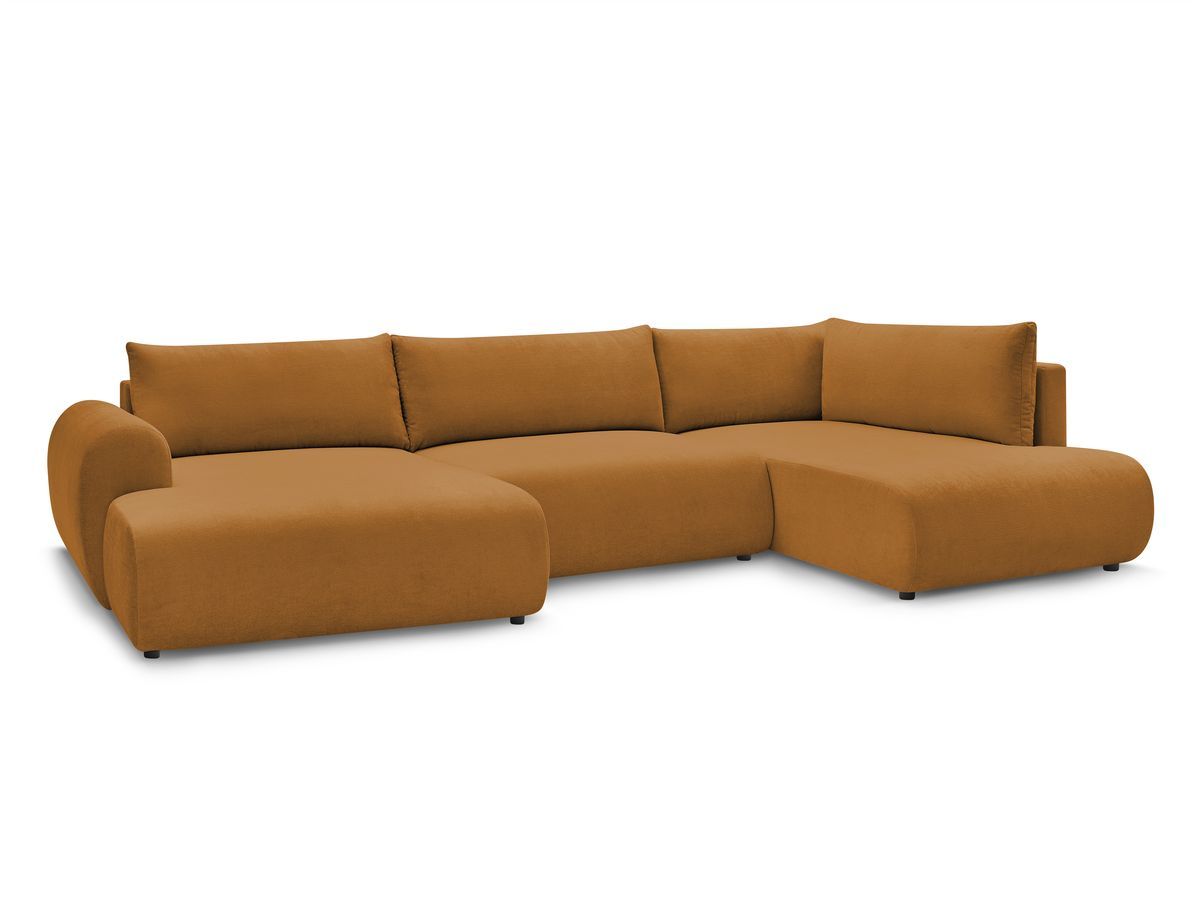 U-sovesofa med oppbevaring LUCIEN i glatt stoff