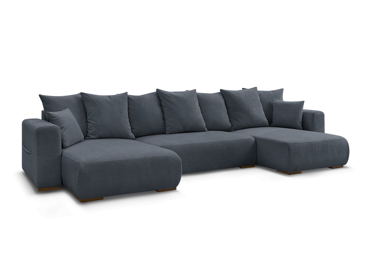 U-sovesofa med oppbevaring SIDONIE i melert stoff