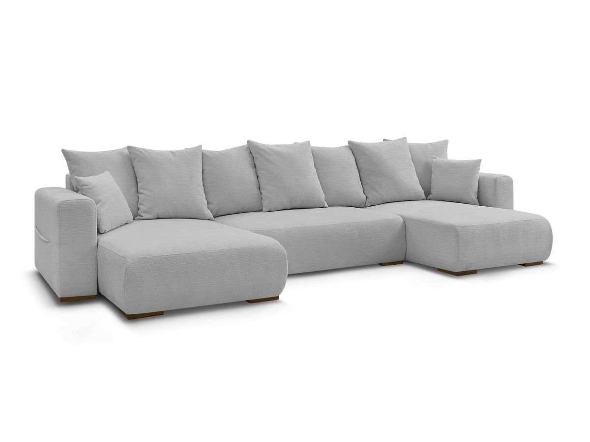 U-sovesofa med oppbevaring SIDONIE i melert stoff