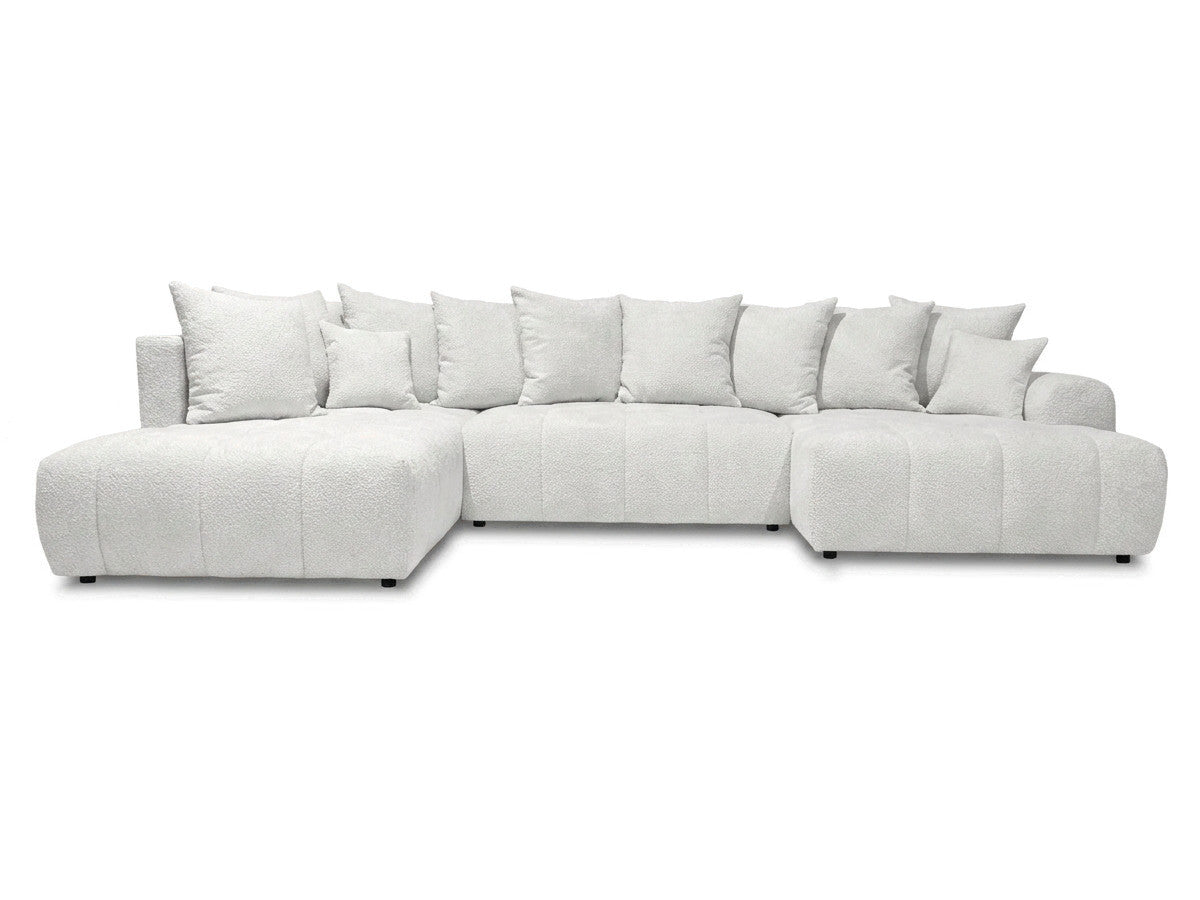 U-sovesofa ROXELANE i bouclé-stoff