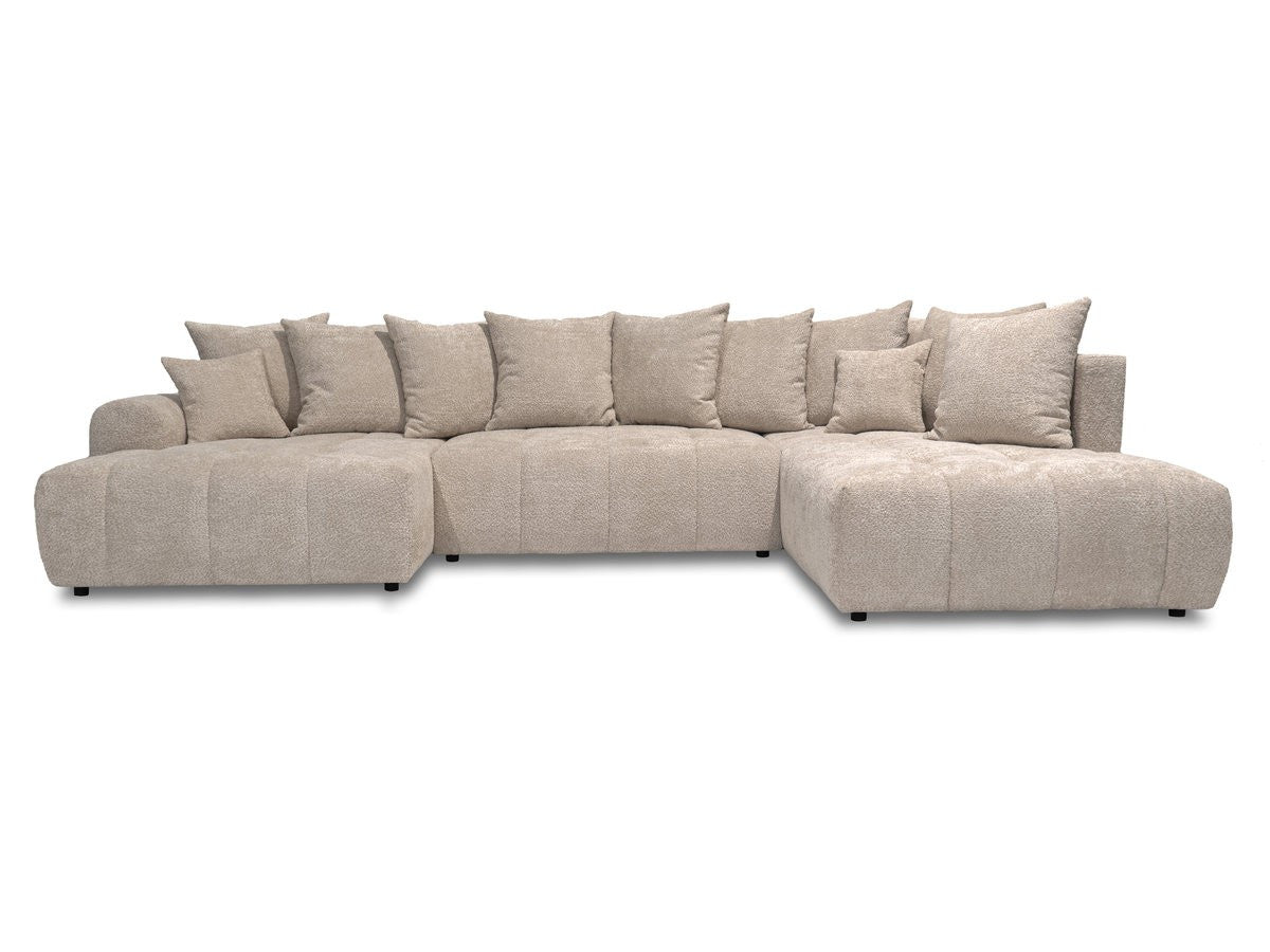 U-sovesofa ROXELANE i bouclé-stoff