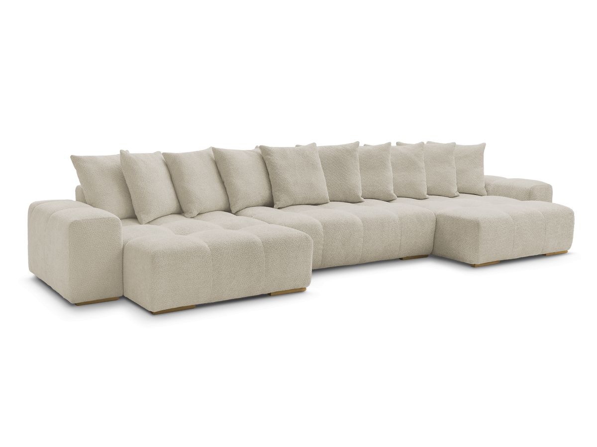 U-sofa ANAKIN i bouclé-stoff