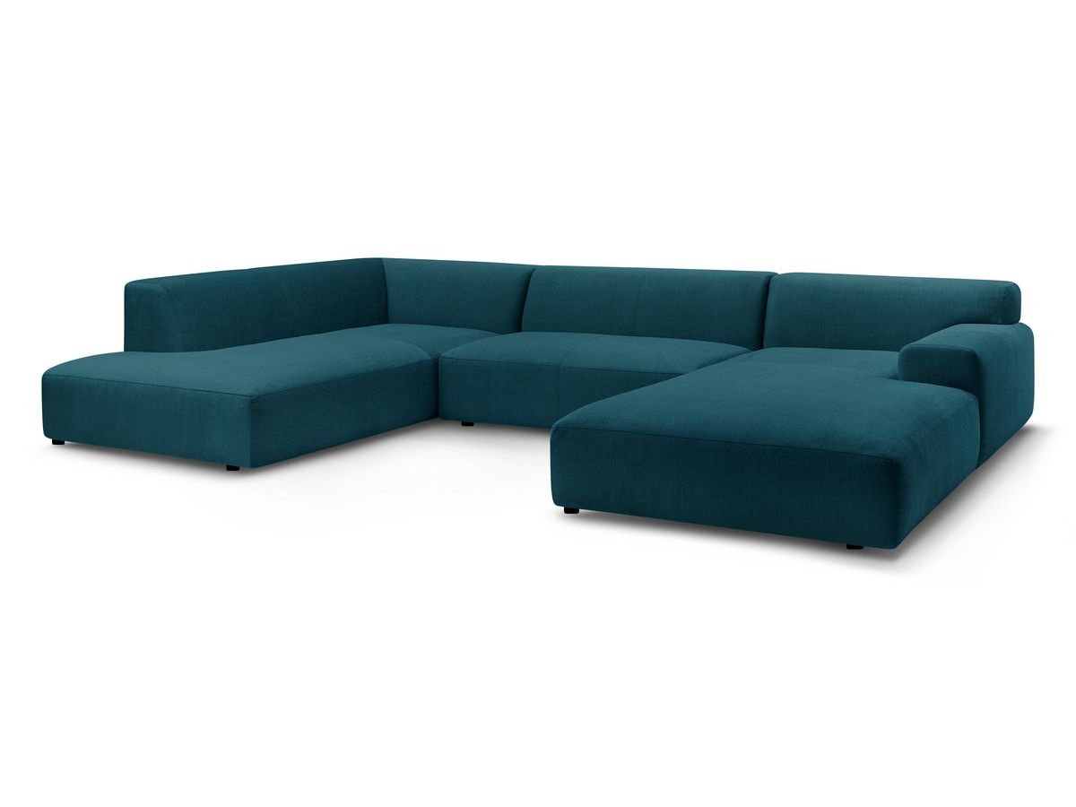 Kompakt U-sofa LAVENA i fløyel