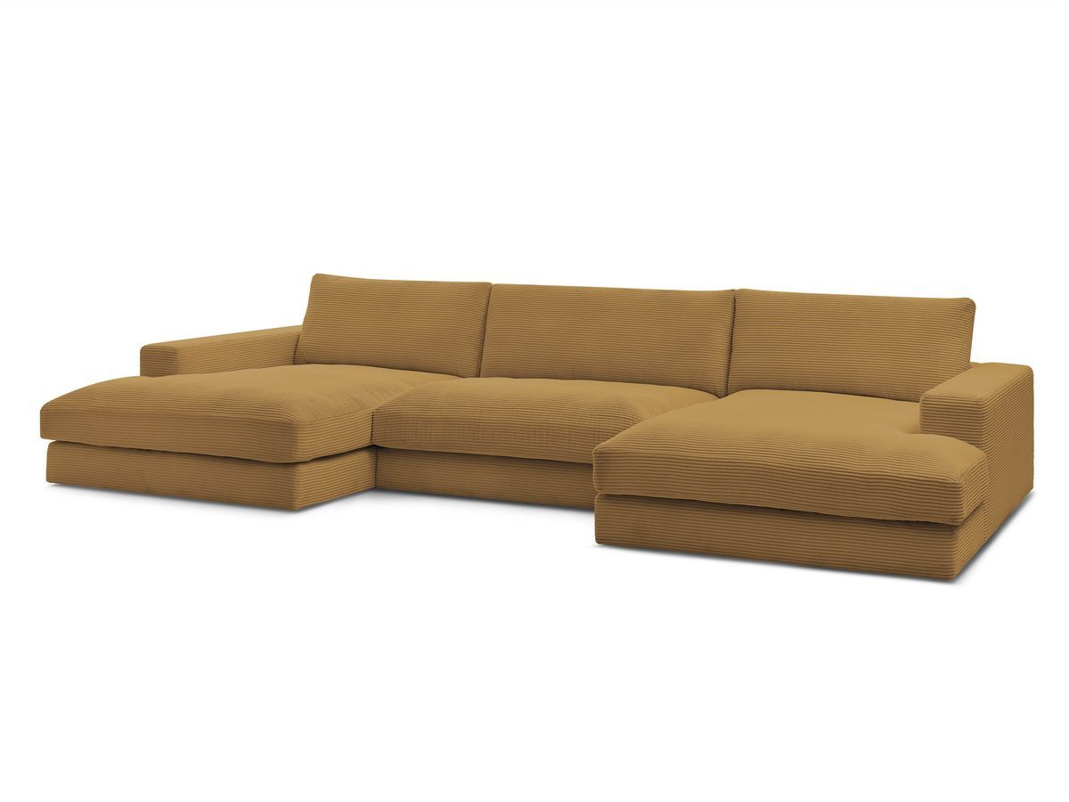 Kompakt U-sofa LEONARD i kordfløyel