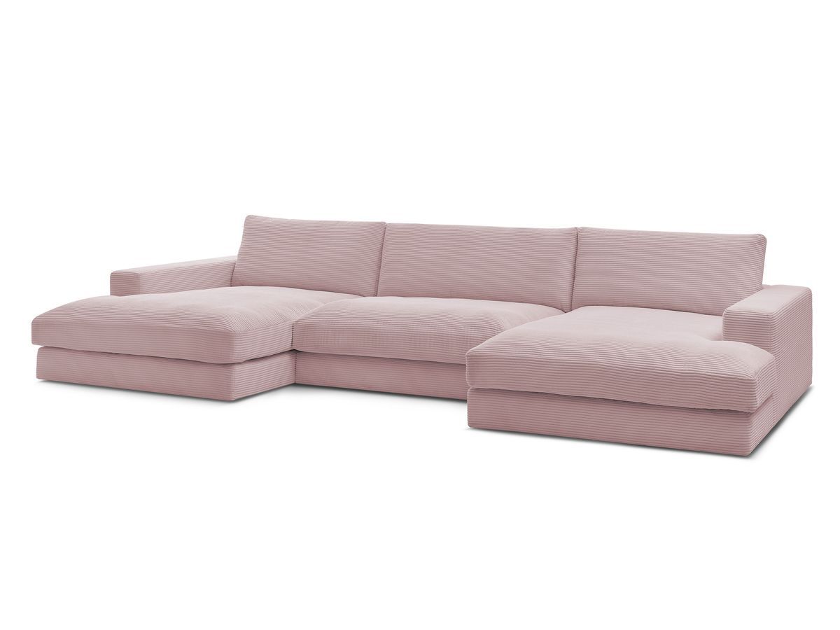 Kompakt U-sofa LEONARD i kordfløyel