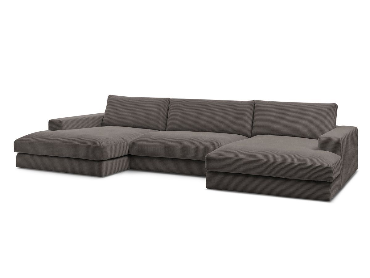Kompakt U-sofa LEONARD i kordfløyel