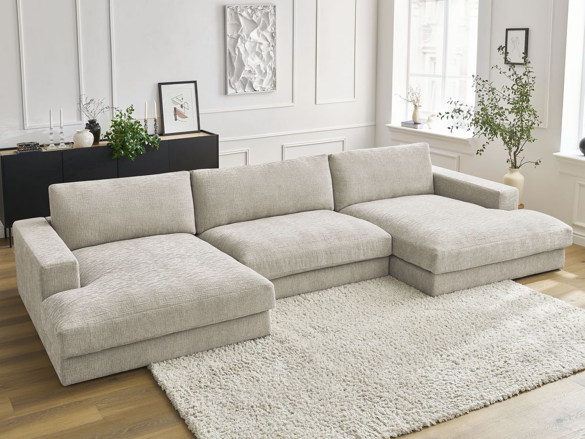 U-sofa LEONARD i teksturert stoff