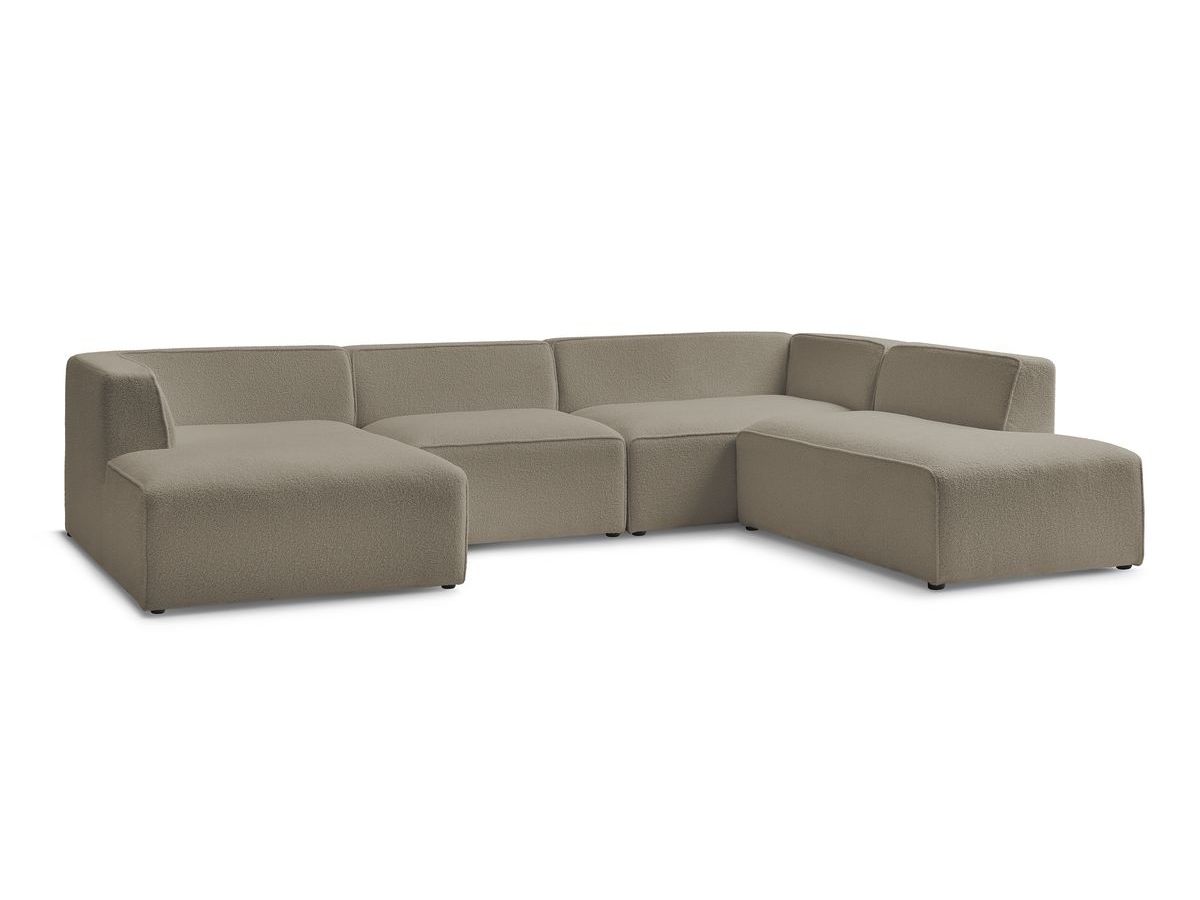 U-sofa MEGEVE i bouclé-stoff