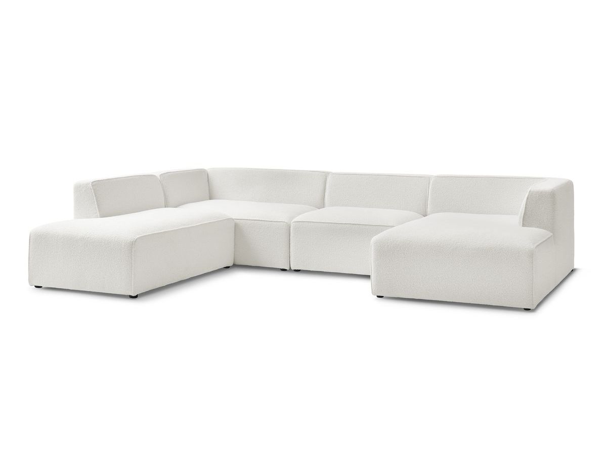 U-sofa MEGEVE i bouclé-stoff