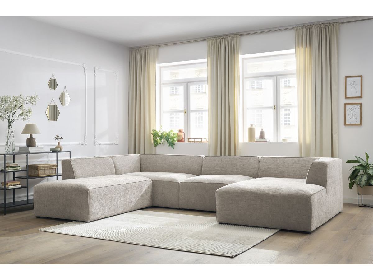 U-sofa MEGEVE i teksturert stoff