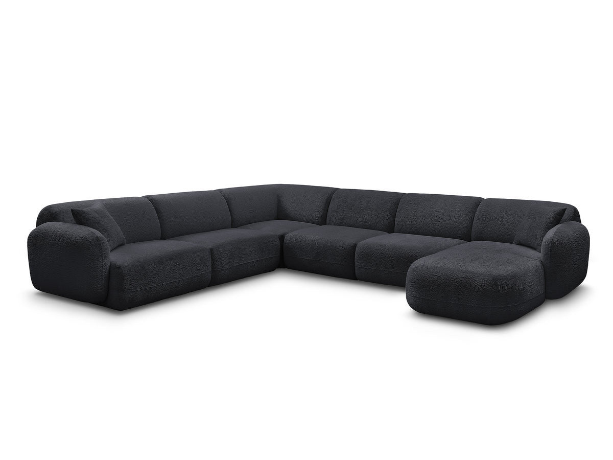 U-sofa modulær ANDA med 1 sjeselong, 2 sittemoduler og 1 liten hjørne